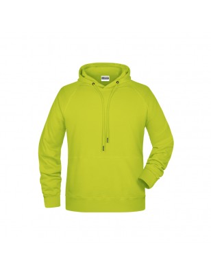 Hooded sweatshirt with raglan sleeves