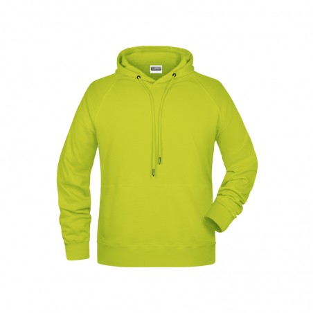 Hooded sweatshirt with raglan sleeves