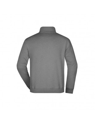 Sweatshirt with stand-up collar and short zip