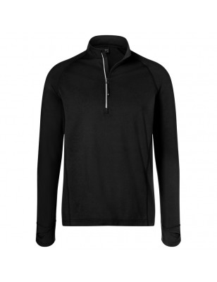 Long-sleeved zipped T-shirt for sports and leisure