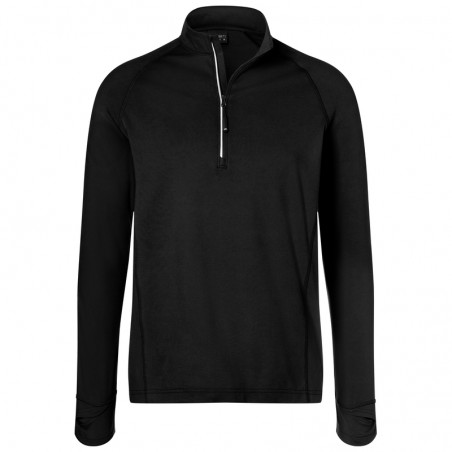 Long-sleeved zipped T-shirt for sports and leisure