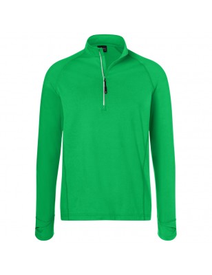 Long-sleeved zipped T-shirt for sports and leisure