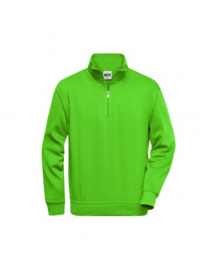 Sweatshirt with stand-up collar and zip