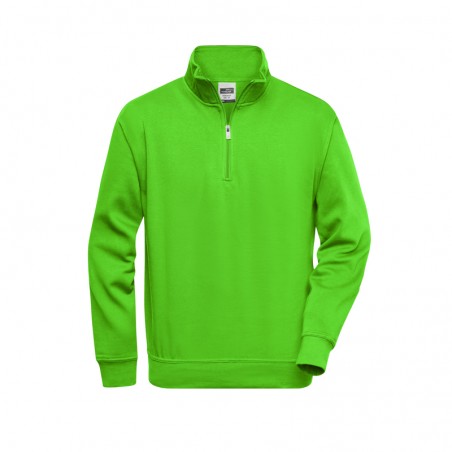Sweatshirt with stand-up collar and zip