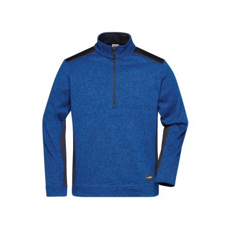 Easy-care knitted fleece troyer in material mix