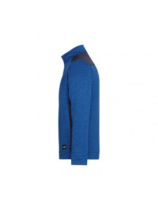 Easy-care knitted fleece troyer in material mix