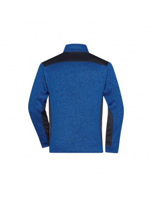 Easy-care knitted fleece troyer in material mix