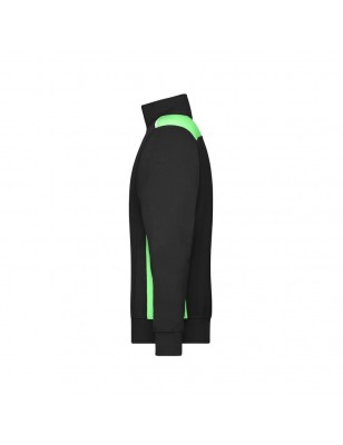 Zipped sweatshirt with stand-up collar and contrasting insets