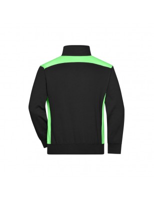 Zipped sweatshirt with stand-up collar and contrasting insets