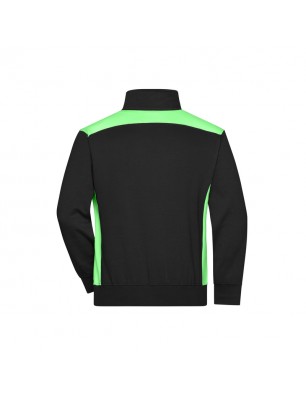 Zipped sweatshirt with stand-up collar and contrasting insets