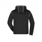 Hooded sweatshirt with fashionable contrasting seams