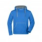 Hooded sweatshirt with fashionable contrasting seams