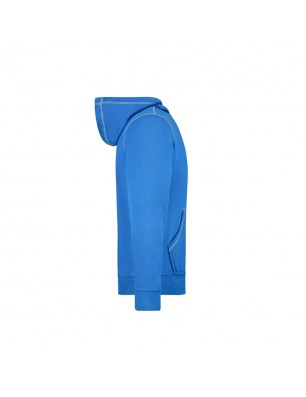 Hooded sweatshirt with fashionable contrasting seams