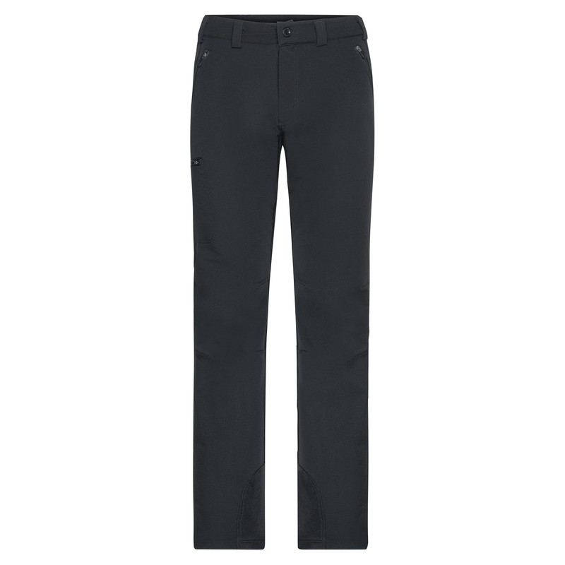 Elastic outdoor pants with slightly formed knee part