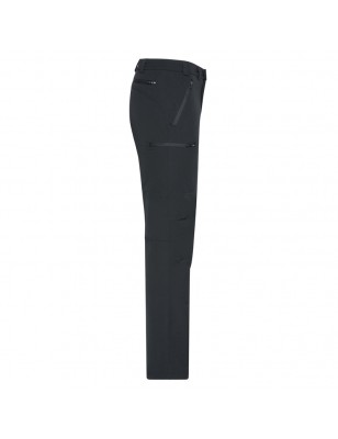 Elastic outdoor pants with slightly formed knee part