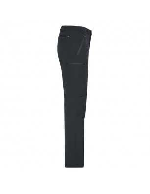 Elastic outdoor pants with slightly formed knee part