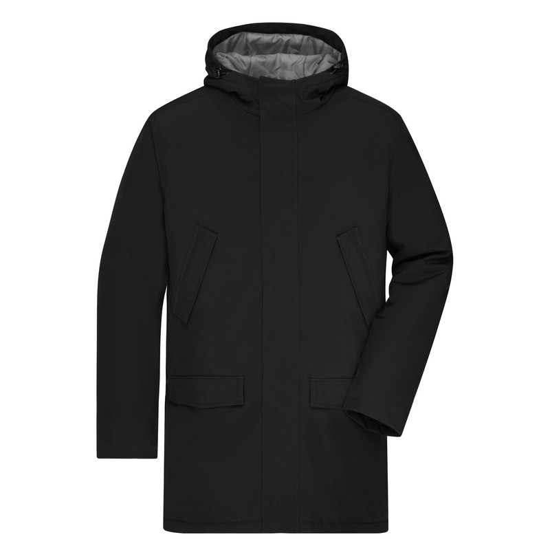 Classic, padded parka with attached hood