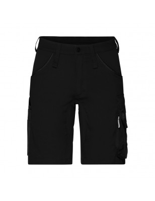 Specialized work shorts with slim profile, with elastic insets and functional details