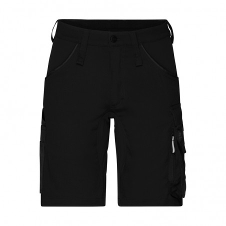 Specialized work shorts with slim profile, with elastic insets and functional details