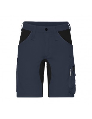 Specialized work shorts with slim profile, with elastic insets and functional details