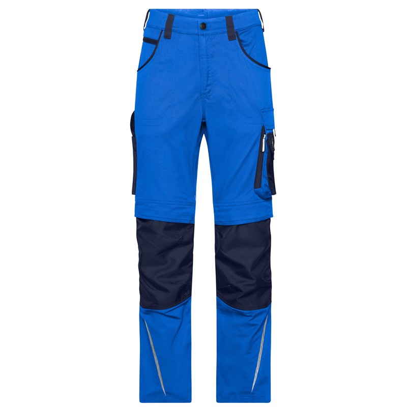 Specialized work pants in slim profile with functional details