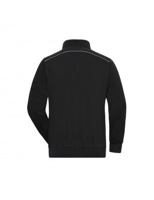 Sweatshirt with stand-up collar, zip and contrasting piping