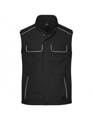 Professional, light softshell vest in 'classic' look with