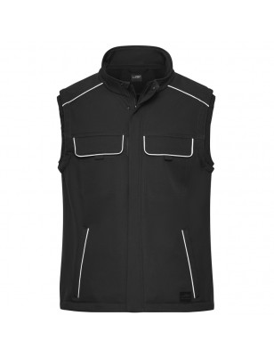 Professional, light softshell vest in 'classic' look with