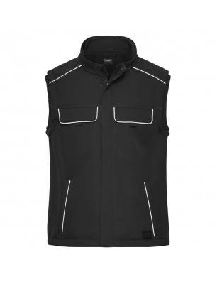 Professional, light softshell vest in 'classic' look with