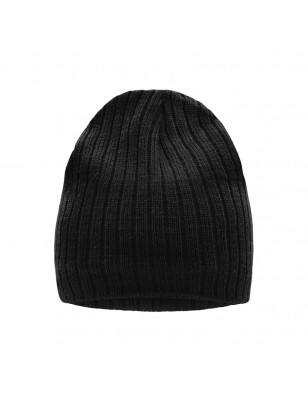 Knitted hat in classic rib pattern