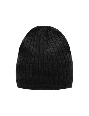 Knitted hat in classic rib pattern