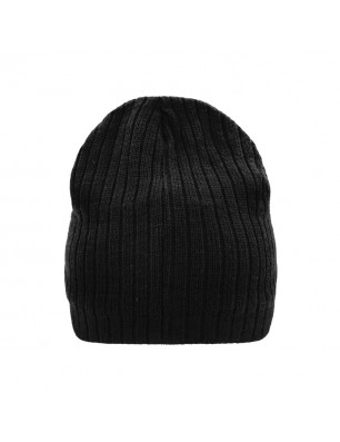 Knitted hat in classic rib pattern