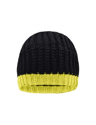 Knitted hat with contrasting border