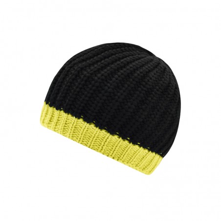 Knitted hat with contrasting border