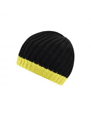 Knitted hat with contrasting border