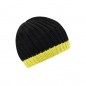 Knitted hat with contrasting border