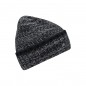 Melange beanie with brim in coarse knitting