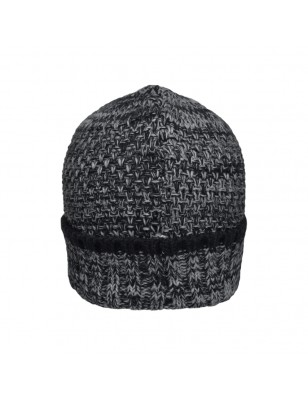 Melange beanie with brim in coarse knitting