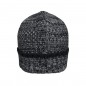 Melange beanie with brim in coarse knitting