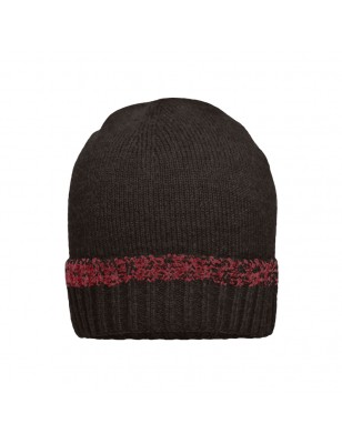 Melange knitted beanie with brim