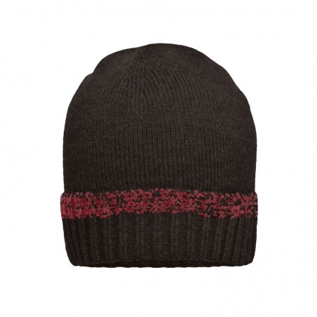 Melange knitted beanie with brim