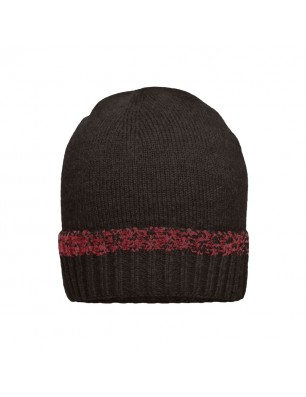 Melange knitted beanie with brim