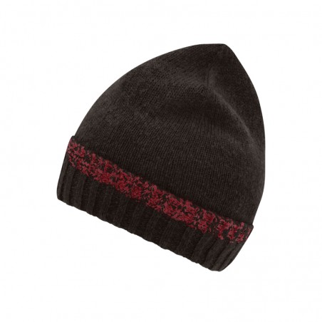 Melange knitted beanie with brim