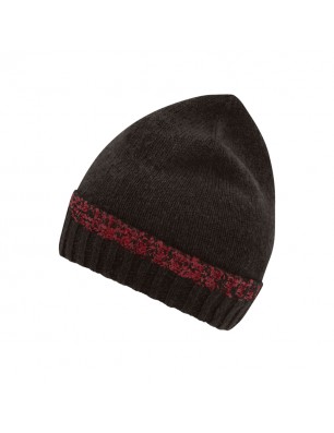 Melange knitted beanie with brim