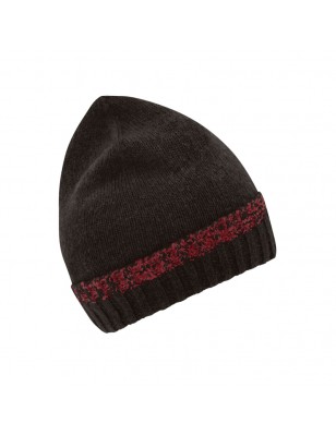 Melange knitted beanie with brim