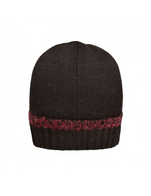 Melange knitted beanie with brim