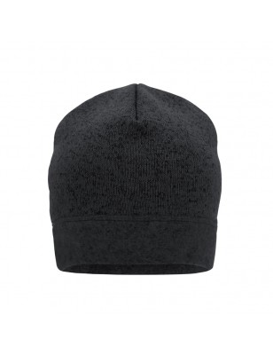 Knitted beanie in melange look