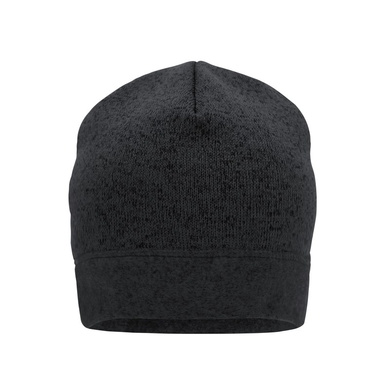 Knitted beanie in melange look