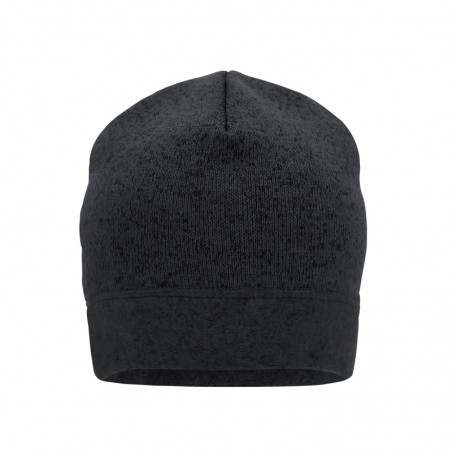 Knitted beanie in melange look