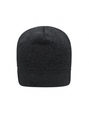 Knitted beanie in melange look